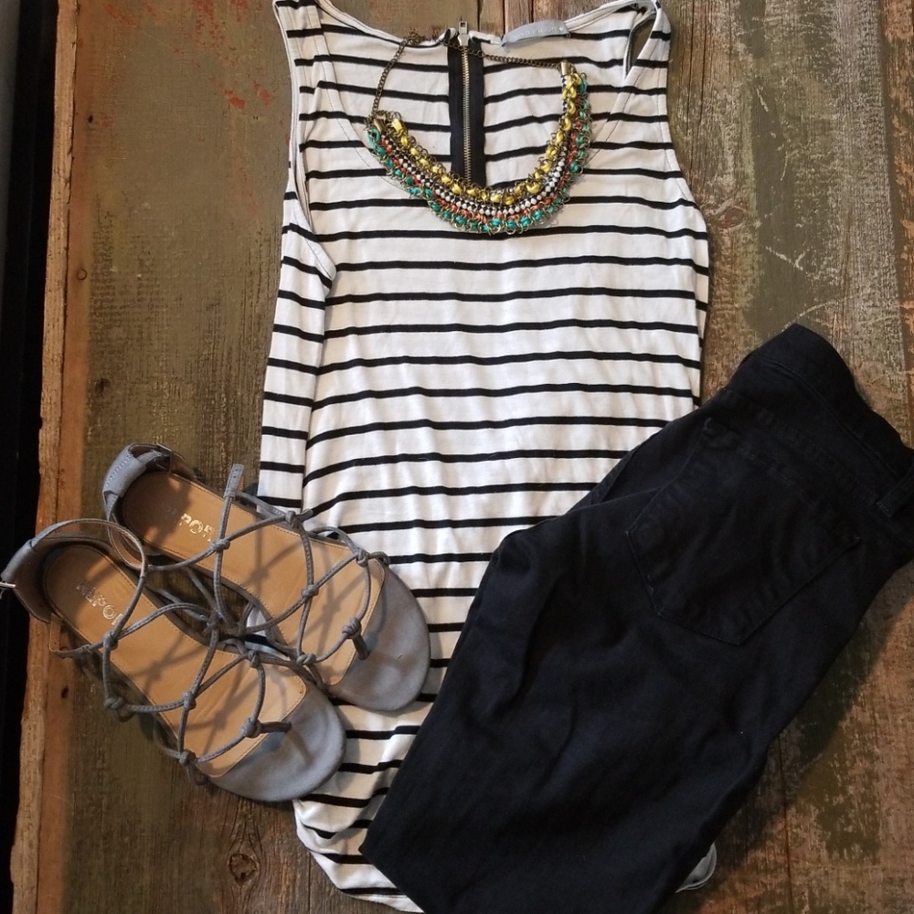 Stretchy striped tank